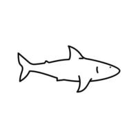 shark ocean line icon vector illustration