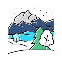 naturaleza invierno color icono vector ilustración