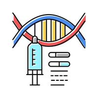 Jeringa genética molecular color icono vector ilustración