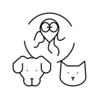 giardiasis mascota enfermedad línea icono vector ilustración