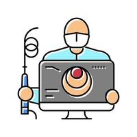 colonoscopy health check color icon vector illustration