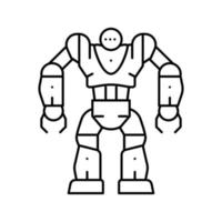 cyborg robot line icon vector illustration