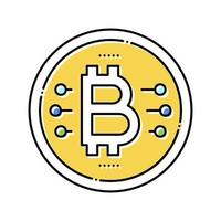 bitcoin coin ico color icon vector illustration
