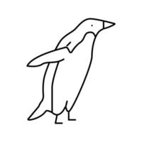 penguin bird line icon vector illustration