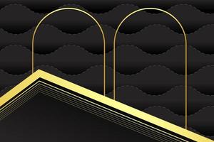 modern luxury abstract background with golden line elements Stylish gradient black background for design vector