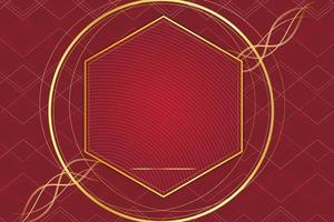 modern luxury abstract background with golden line elements Stylish gradient red background for design vector
