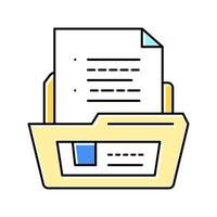 document folder color icon vector illustration