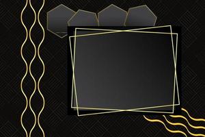 modern luxury abstract background with golden line elements Stylish gradient black background for design vector