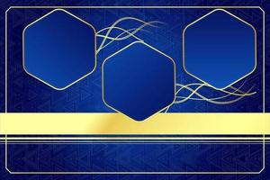 modern luxury abstract background with golden line elements gradient blue background modern for design vector