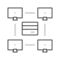 server computers line icon vector illustration