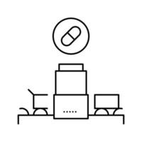 medicine manufacturing plant line icon vector illustration