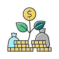 money flower color icon vector illustration