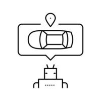 robot navigation line icon vector illustration