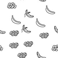 banana fruit food yellow white vector seamless pattern