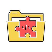 folder with program code files color icon vector illustration