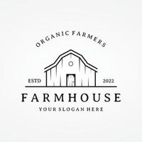 Home or barn logo template design or organic farm barn and vintage animal farm house.Vintage country logo. vector