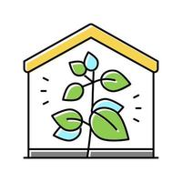 ilustración de vector de icono de color de edificio de casa ecológica
