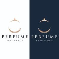 El diseño de logotipo creativo cosmético de perfume de perfume de lujo aislado se puede utilizar para negocios, empresas, cosméticos y tiendas de perfumes. vector