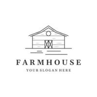 Home or barn logo template design or organic farm barn and vintage animal farm house.Vintage country logo. vector