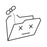 empty folder line icon vector illustration