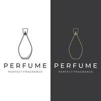 El diseño de logotipo creativo cosmético de perfume de perfume de lujo aislado se puede utilizar para negocios, empresas, cosméticos y tiendas de perfumes. vector