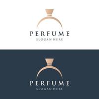 El diseño de logotipo creativo cosmético de perfume de perfume de lujo aislado se puede utilizar para negocios, empresas, cosméticos y tiendas de perfumes. vector