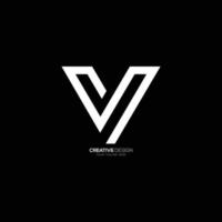 Letter V line art minimal elegant logo vector