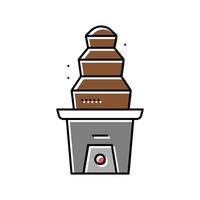 fuente de fondue de chocolate icono de color ilustración vectorial vector