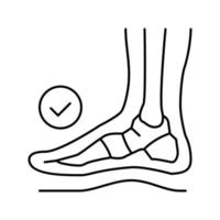 hueso sano pies línea icono vector ilustración