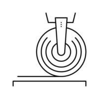 roll with cord industrial equipment line icon vector illustration