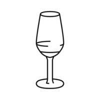 ilustración de vector de icono de línea de copa de vino líquido