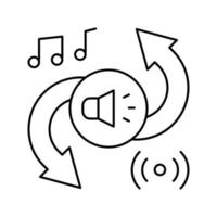 audio converter line icon vector illustration