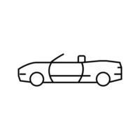 Ilustración de vector de icono de línea de coche convertible