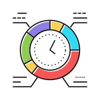 horario de trabajo color icono vector ilustración signo