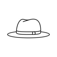 fedora hat cap línea icono vector ilustración