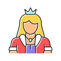 princess fairy tale color icon vector illustration