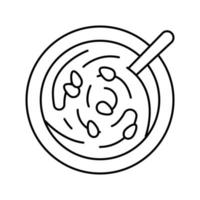 ilustración de vector de icono de línea de sopa de calabaza
