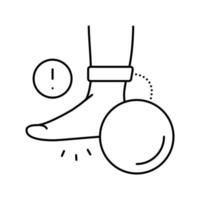 heaviness in legs flat feet line icon vector illustration