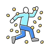 estabilidad financiera libertad dinero color icono vector ilustración