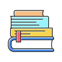 reading books geek color icon vector illustration