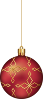 Christmas ball ornaments hanging on gold thread png