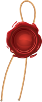 red wax seal with rope png