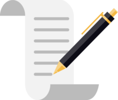 pen and paper flat symbol png