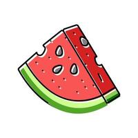 watermelon slice triangular color icon vector illustration