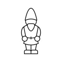 garden gnome line icon vector illustration