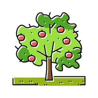 tree apple fruit color icon vector illustration