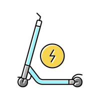 electrical kick scooter color icon vector illustration