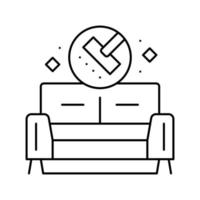 ilustración de vector de icono de línea de limpieza de sofá