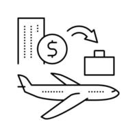 transport and business trip benefits line icon vector illustration