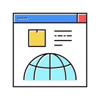 servicio de entrega sitio web color icono vector ilustración